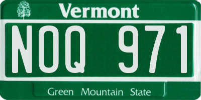VT license plate NOQ971