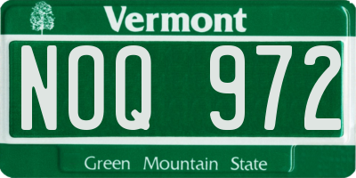 VT license plate NOQ972