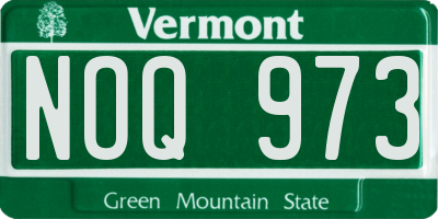 VT license plate NOQ973