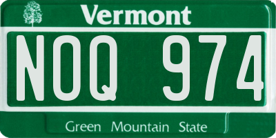 VT license plate NOQ974