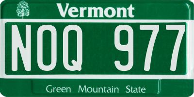 VT license plate NOQ977