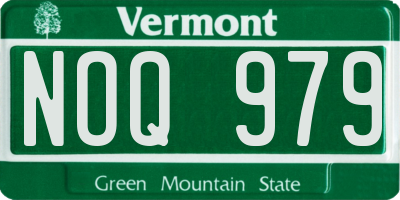 VT license plate NOQ979