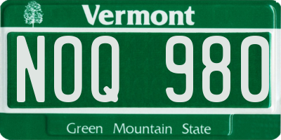 VT license plate NOQ980