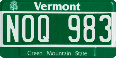 VT license plate NOQ983