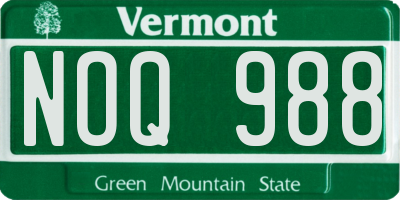 VT license plate NOQ988