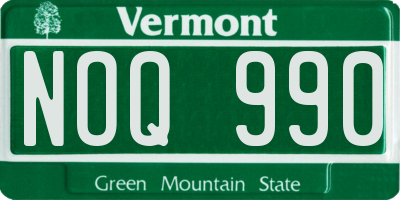 VT license plate NOQ990