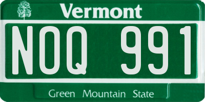 VT license plate NOQ991
