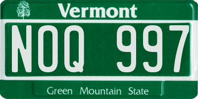 VT license plate NOQ997