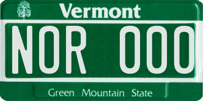 VT license plate NOR000