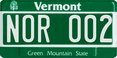VT license plate NOR002