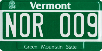 VT license plate NOR009