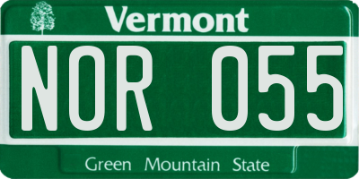VT license plate NOR055
