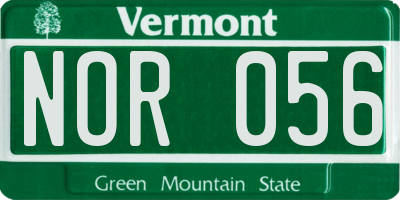 VT license plate NOR056