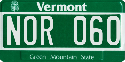 VT license plate NOR060