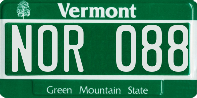 VT license plate NOR088