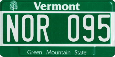 VT license plate NOR095