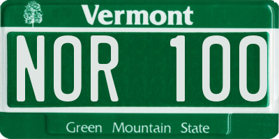 VT license plate NOR100