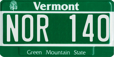VT license plate NOR140