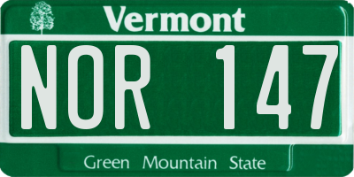 VT license plate NOR147