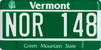 VT license plate NOR148