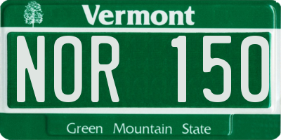 VT license plate NOR150