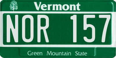 VT license plate NOR157