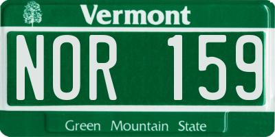 VT license plate NOR159