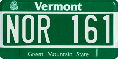 VT license plate NOR161