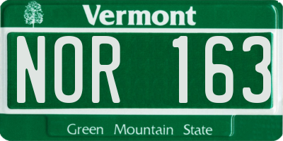VT license plate NOR163
