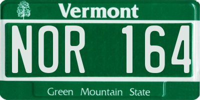 VT license plate NOR164