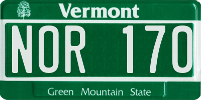 VT license plate NOR170