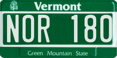 VT license plate NOR180