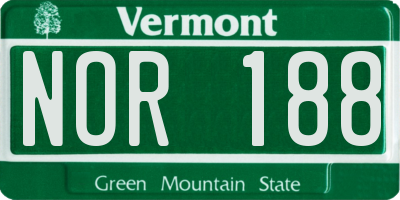 VT license plate NOR188