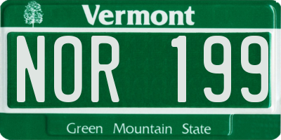 VT license plate NOR199