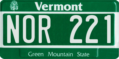 VT license plate NOR221