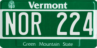 VT license plate NOR224