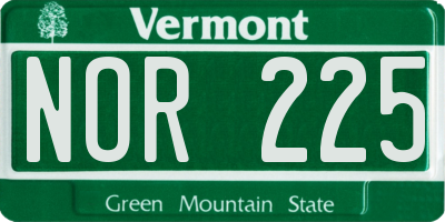 VT license plate NOR225