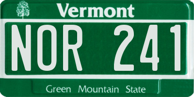 VT license plate NOR241