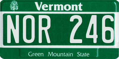 VT license plate NOR246