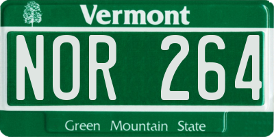 VT license plate NOR264