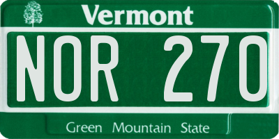 VT license plate NOR270