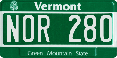 VT license plate NOR280