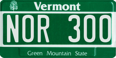 VT license plate NOR300