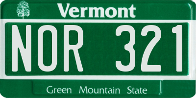 VT license plate NOR321