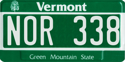 VT license plate NOR338