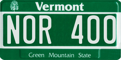 VT license plate NOR400
