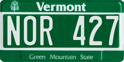 VT license plate NOR427