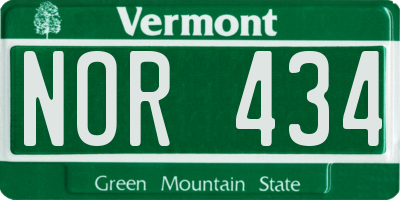 VT license plate NOR434
