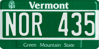 VT license plate NOR435