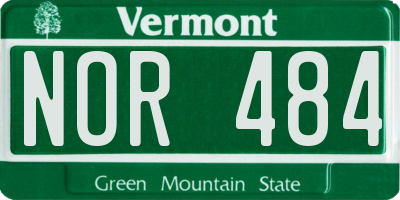 VT license plate NOR484